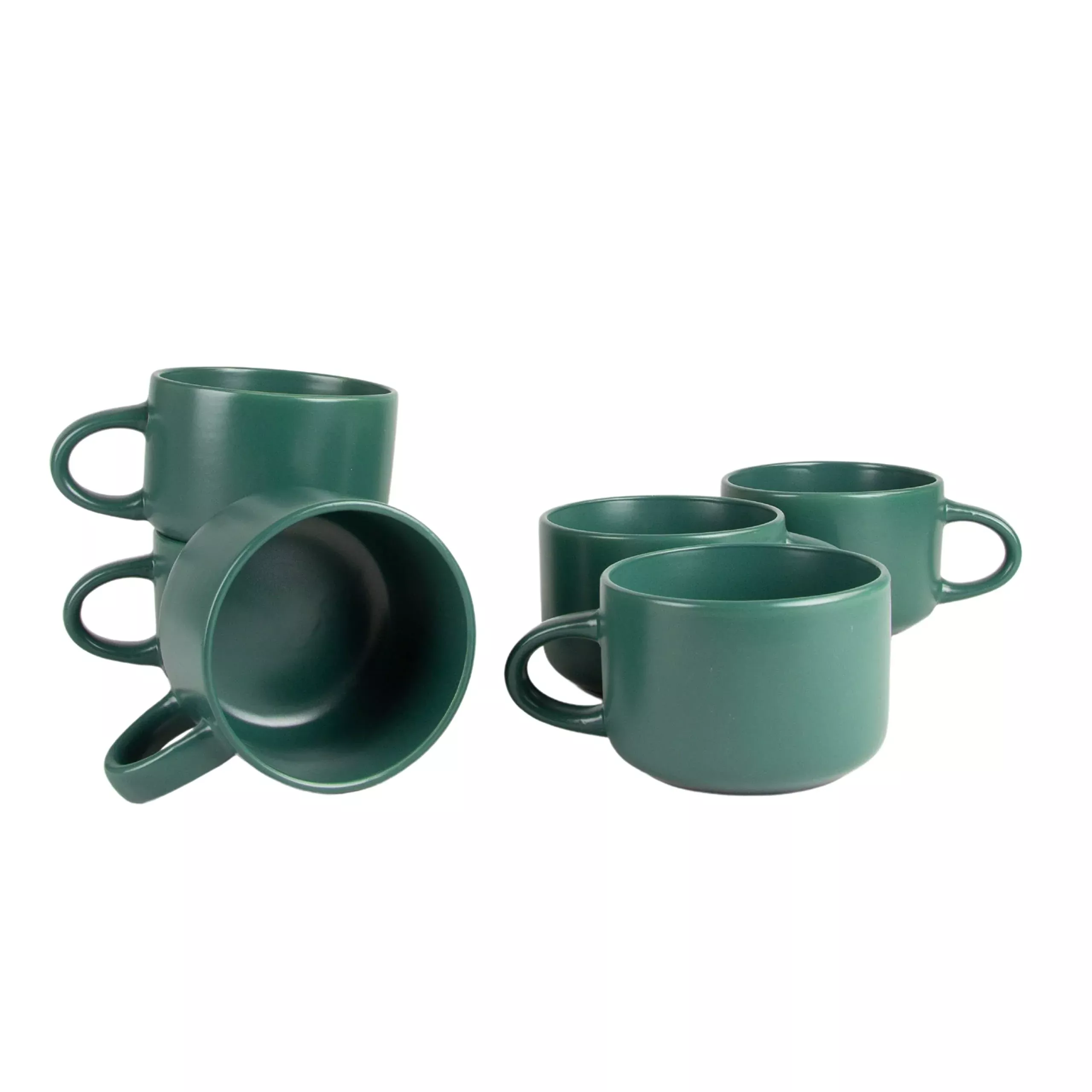 10 Strawberry Street Wazee Matte Stoneware Bowl, 22 oz, Emerald Green, Model WM-28-EMGRN-6