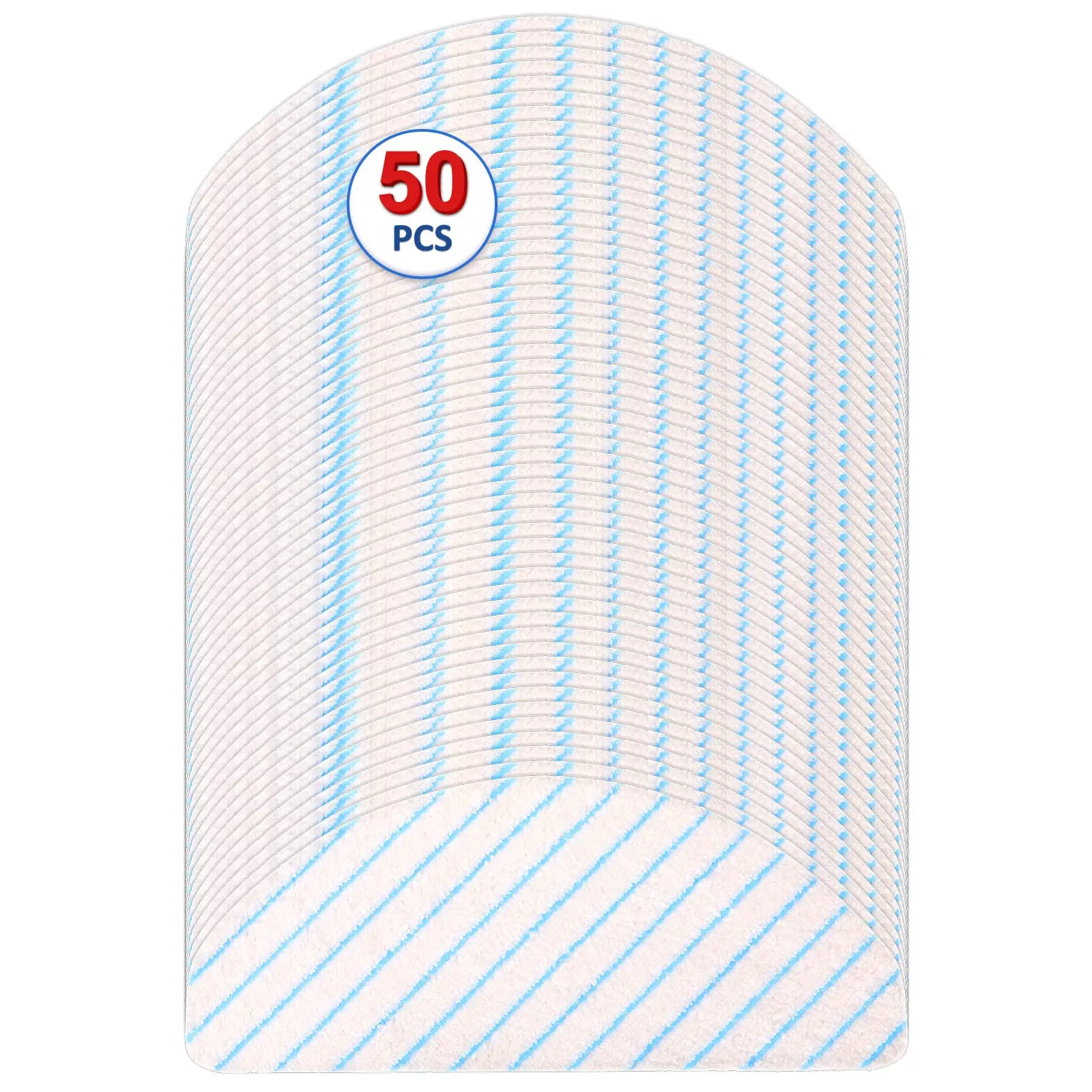 (50 Pieces) CHAIN PEAK Disposal Mop Pads for ECOVACS DEEBOT OZMO T8/ T8+/ T8 AIVI/ T9/ T9 MAX Vacuum Cleaner Wipes, Wiping Pads,