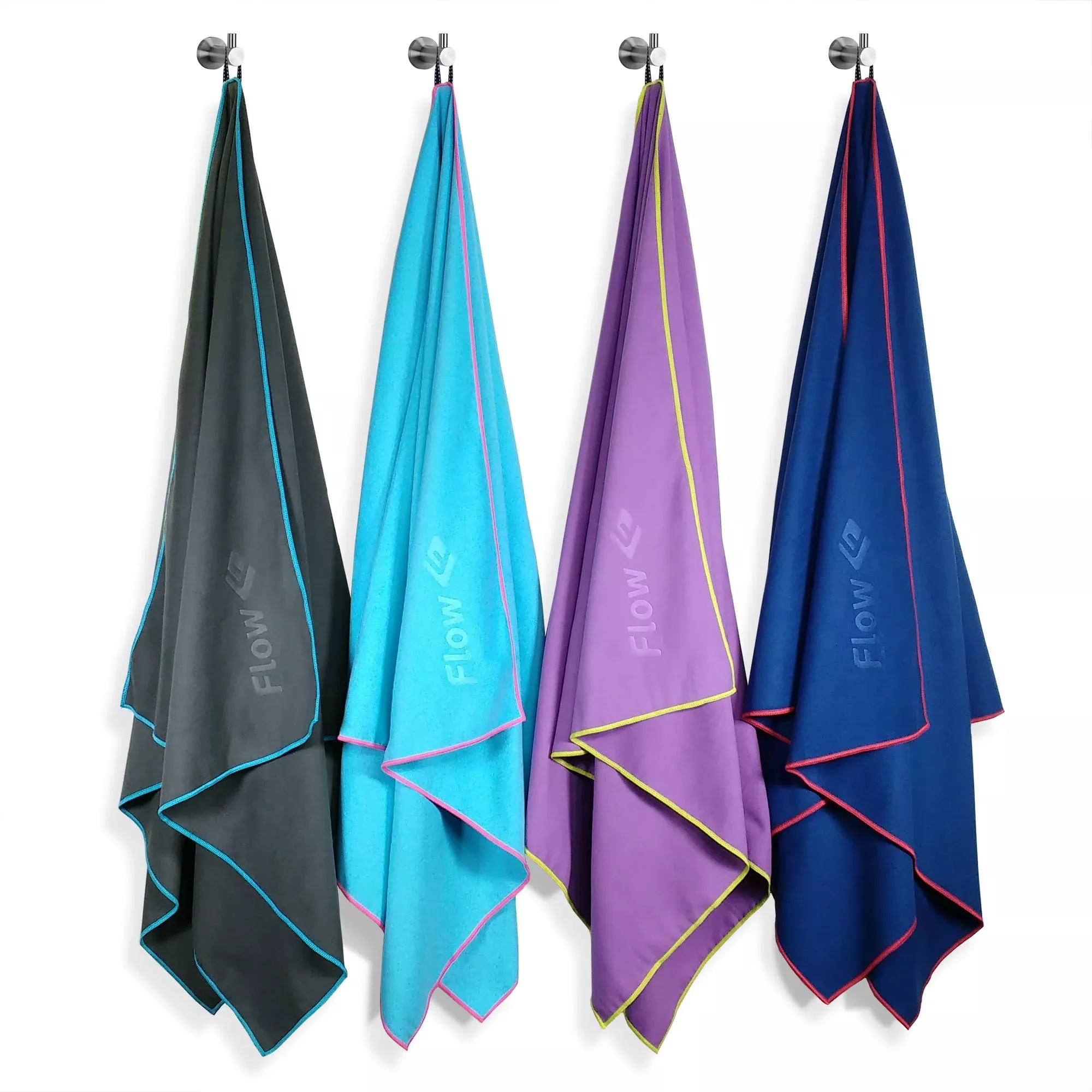 Flow Hydro Sport Towel - Microfiber Quick Dry Swimming Towels for SwimPoolTriathlonand Other Water Sports in Medium and Large Sizes (RedMedium (48'' x 24''))