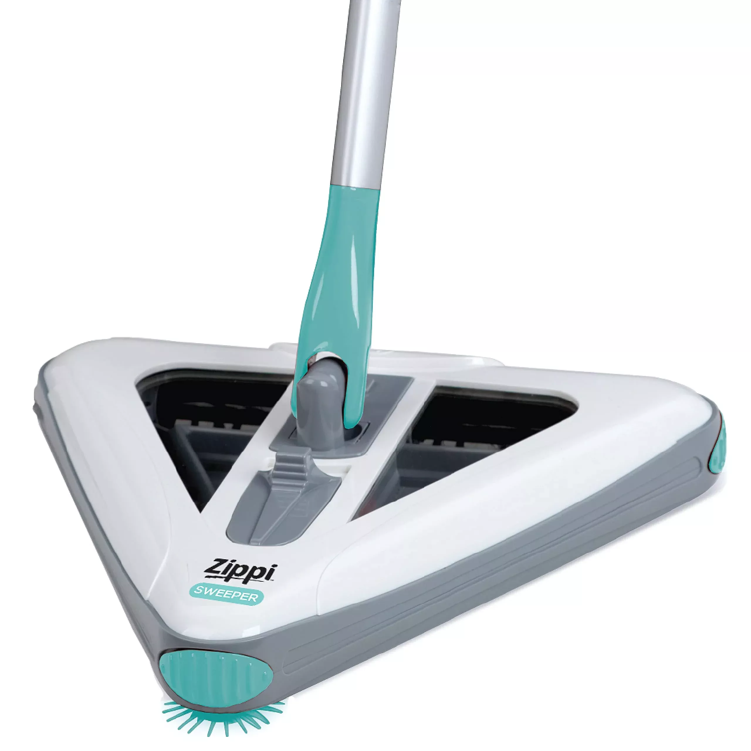 Zippi Sweeper Standard - Lightweight Triangular Design with LED Light, Ideal for Short Carpet, Hardwood & Tile, 30 Min Cleaning Time